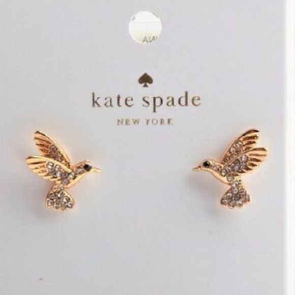 New Kate Spade Gold Hummingbird Stud 